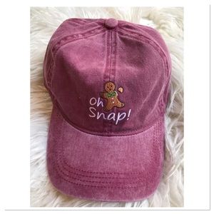 David & Young Gingerbread Man Oh Snap Adjustable Graphic Christmas Hat One Size